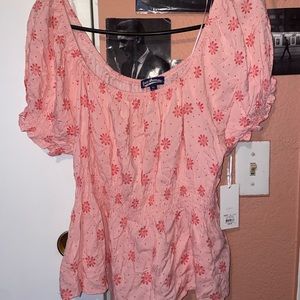 Candie’s pink peplum top